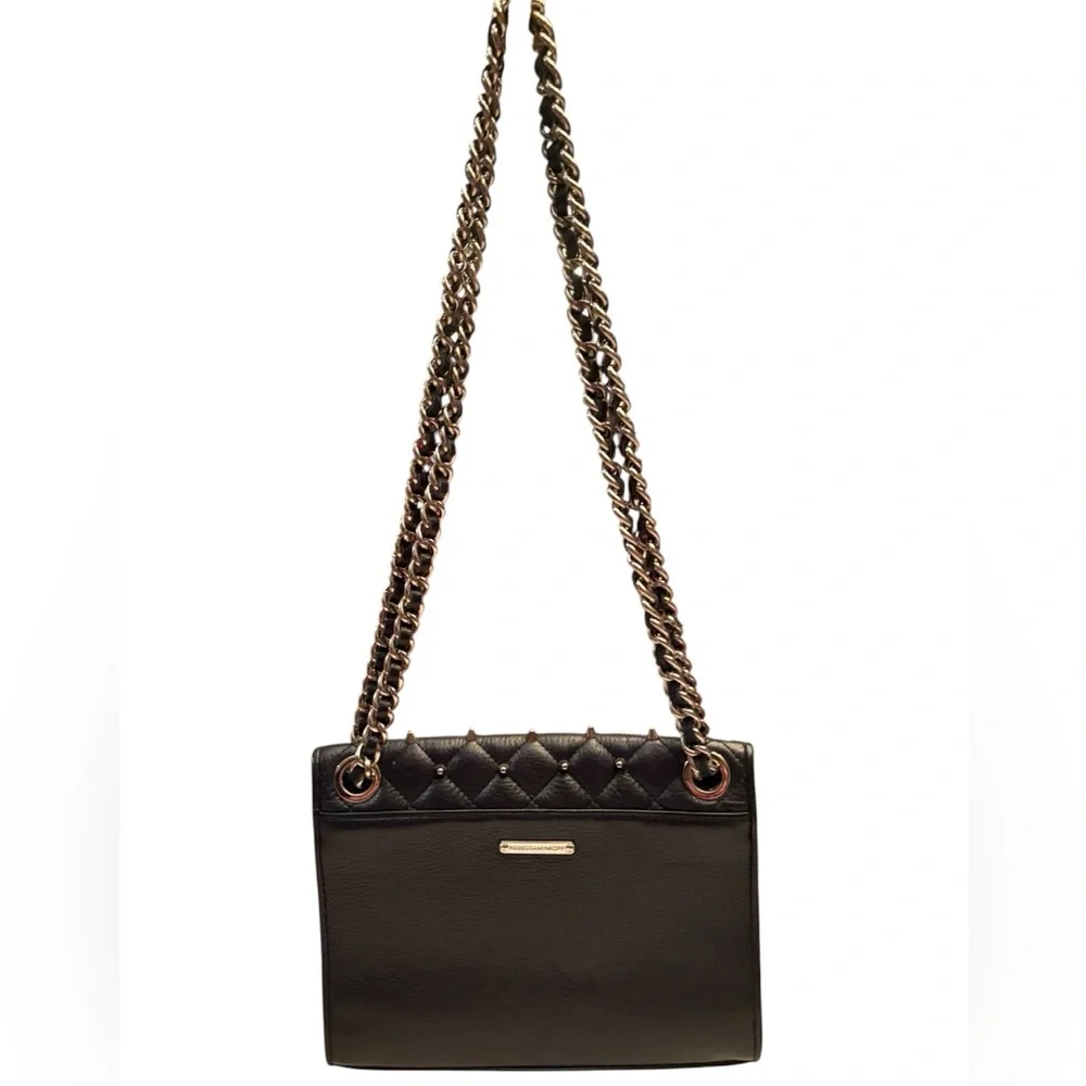 Rebecca Minkoff Mini Quilted Affair with Studs in Black with Gold Hardware - Picture 3 of 11